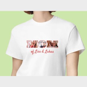 Personlig T-shirt med Foto & Tekst - Mom
