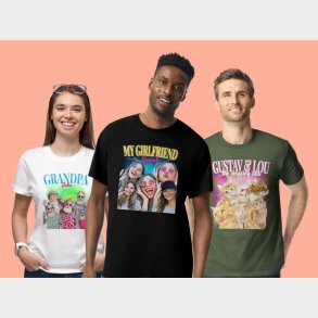 Personlig T-shirt med Fotocollage  90s Design