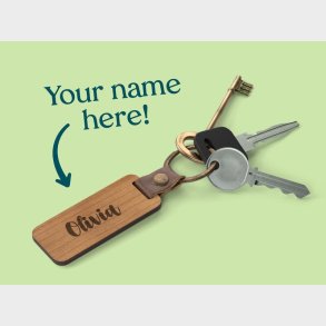 Nglering i Tr med Gravering - Egen Tekst