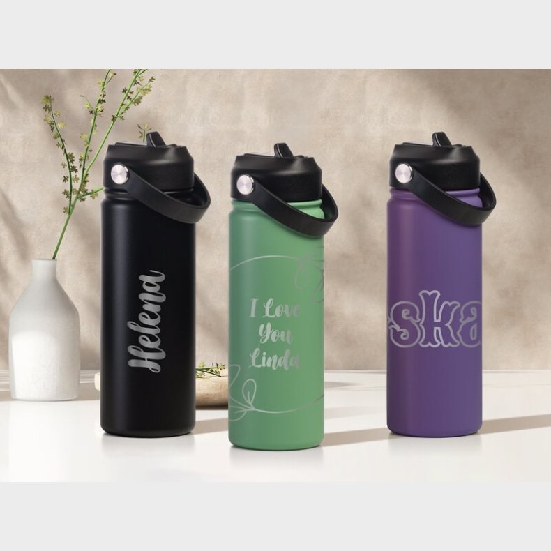 Termoflaske med Suger�r 530 ml - Personlig Gravering