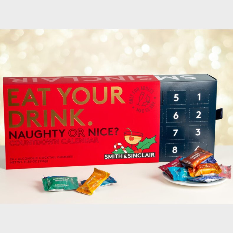 Julekalender med Cocktailvingummi til Voksne - Smith & Sinclair