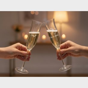 Champagneglas L'Amour med Gravering - Egen Tekst