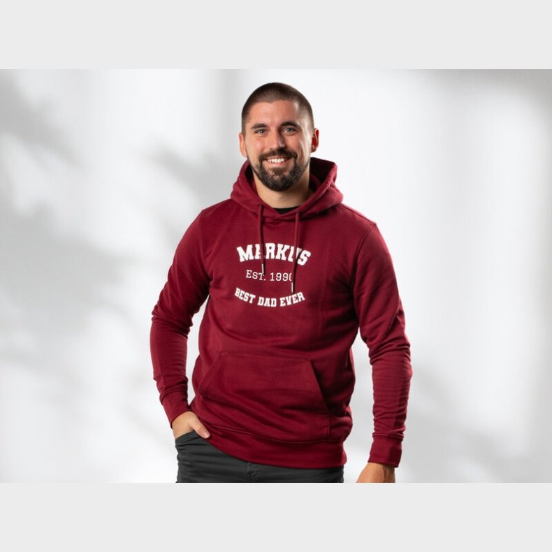 Hoodie med Egen Tekst i Collegestil