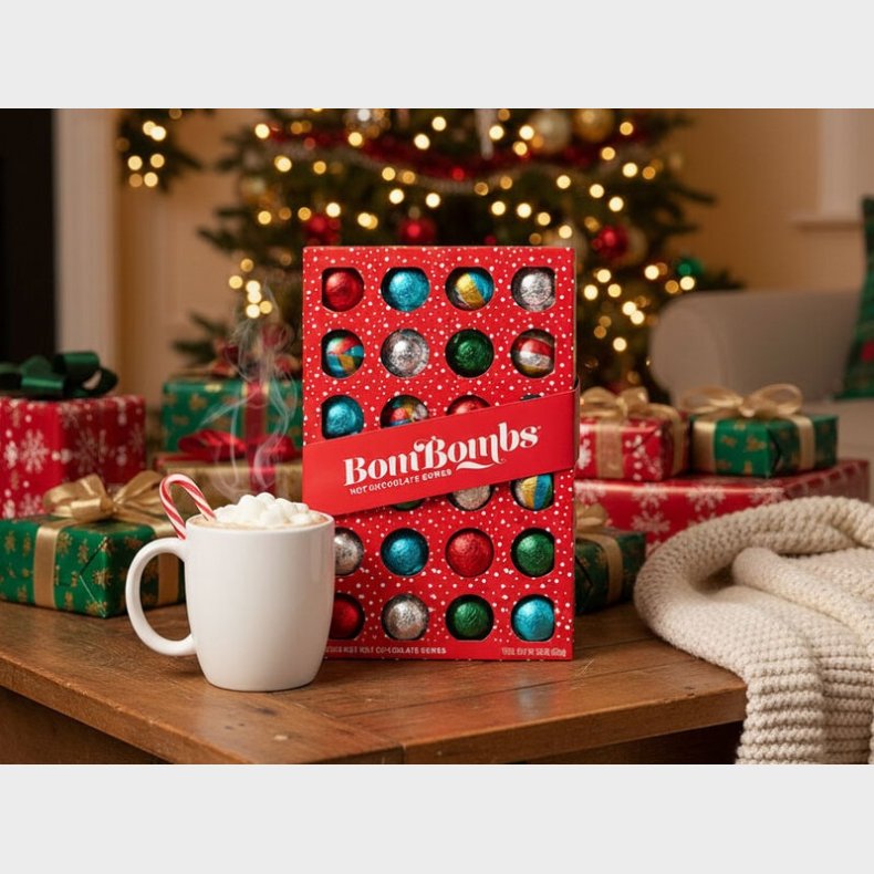 Gaveske med 24 Chokoladebomber til Varm Chokolade - Thoughtfully