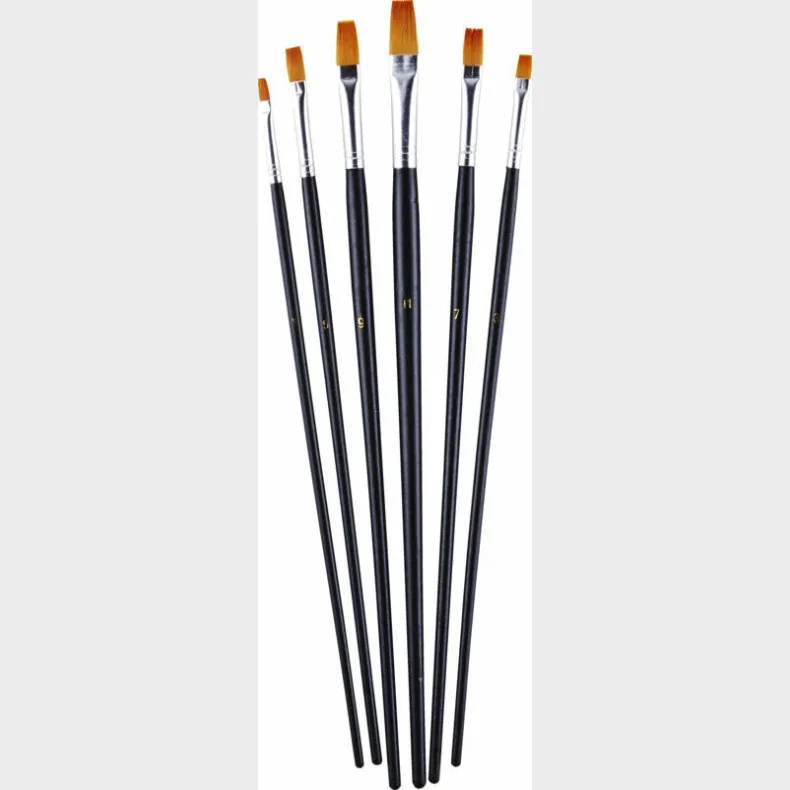 Penselst syntetisk flad 6 stk. kunstner
