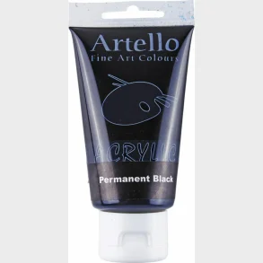 Akrylmaling Artello sort permanent 75ml