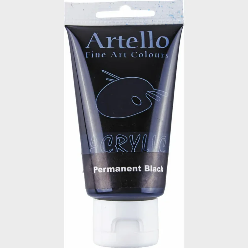 Akrylmaling Artello sort permanent 75ml