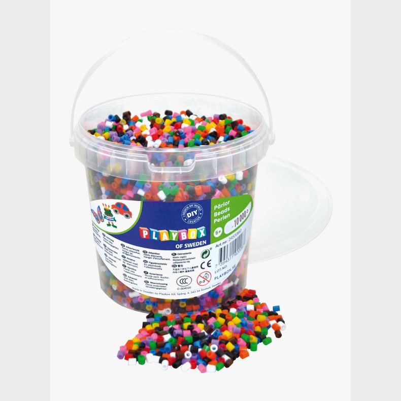 Playbox Perler 10 Farver I Spand 10000 Stk