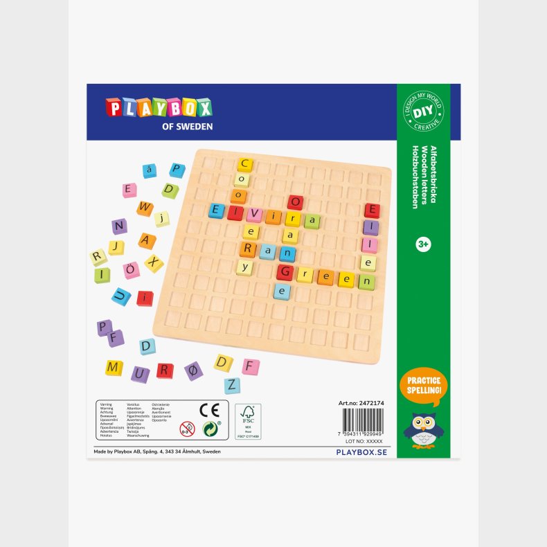 Playbox Alfabetbr�t 100 Bogstaver