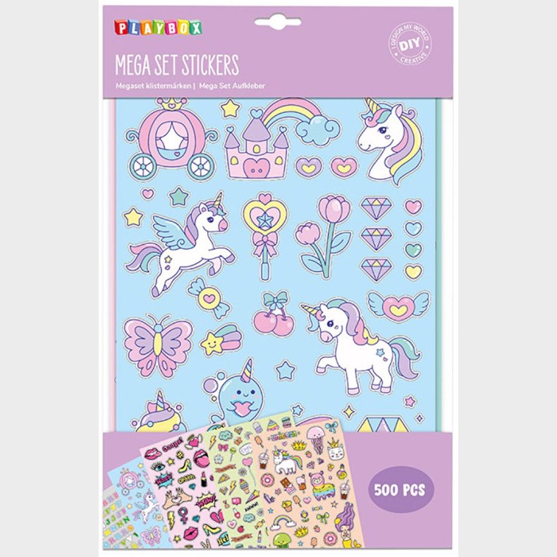 Playbox Megast Klistermrker Enhjrning 500 Stk.