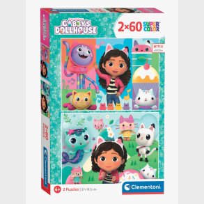 Clementoni Gabby's Dollhouse Puslespil 2x60 Brikker