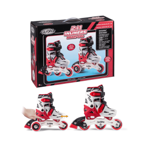 2i1 Flex Rulleskjter Str. 35-38, Pink/Hvid - Rulleskjter - Legekammeraten.dk