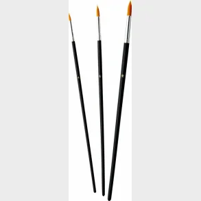 Penselst syntetisk rund 3 stk. kunstner