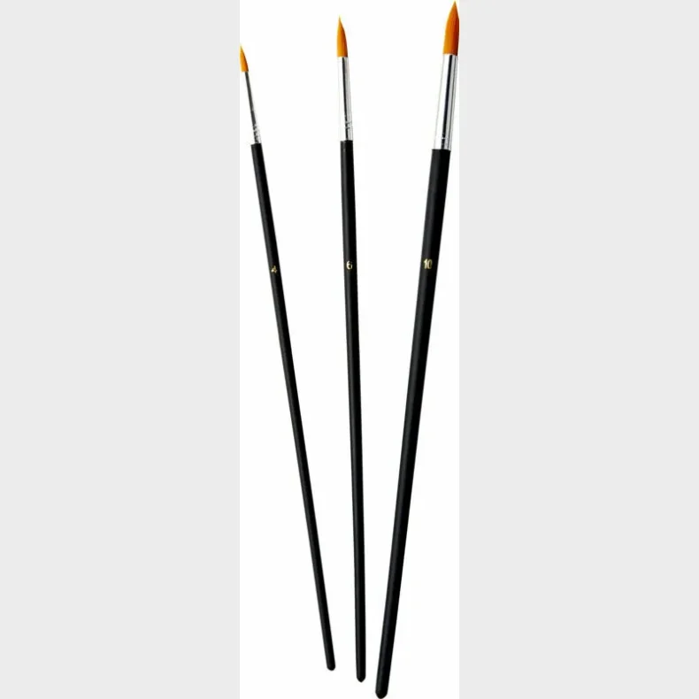 Penselst syntetisk rund 3 stk. kunstner