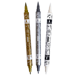 Sense | Twin Markers - Guld/slv/hvid, 3 stk