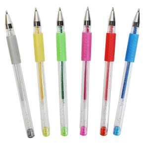 Sense | Gel kuglepenne - Glitter, 6 stk