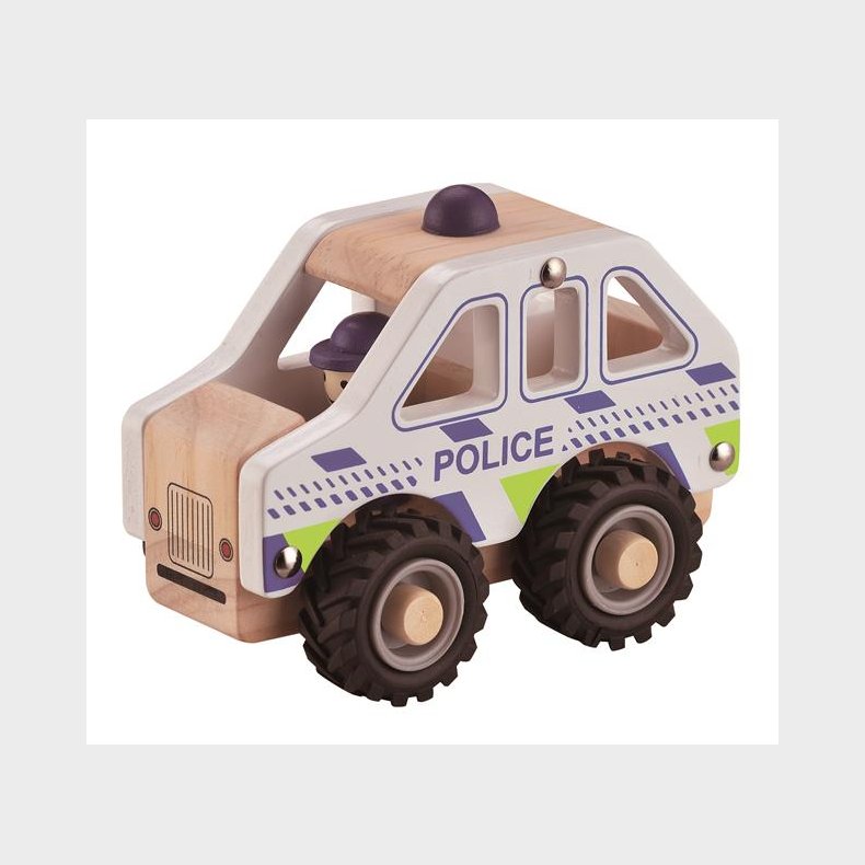 Politibil I Tr M/Gummihjul - Politibil - Legekammeraten.dk