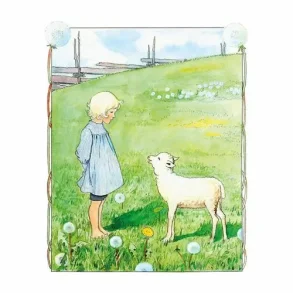 B b vita lamm plakat