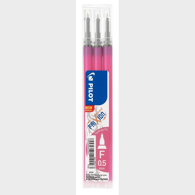 refill pilot frixion point clicker pink 0,5 mm pakke m/3 stk