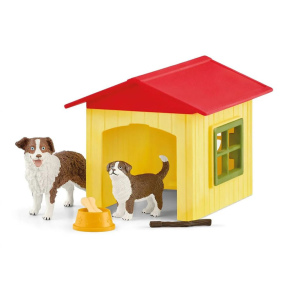 Schleich  - Hundehus med hundemor og hvalp