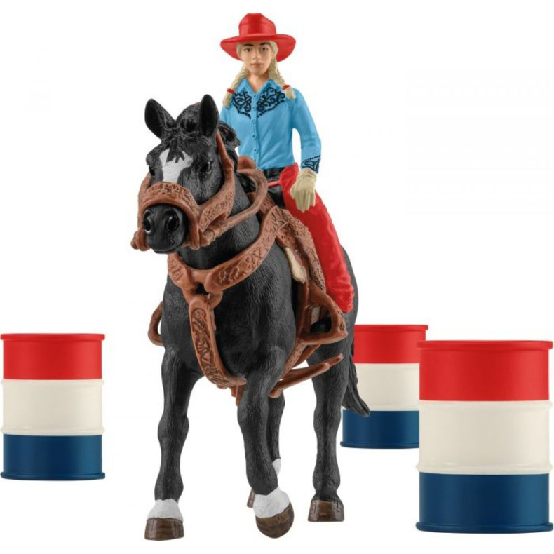 Schleich - Barrel racing med cowgirl