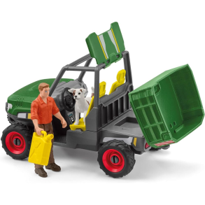 Schleich - Skovmand med bil og hund