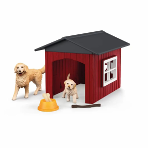 Schleich  - Hundehus med 2 golden retrievere