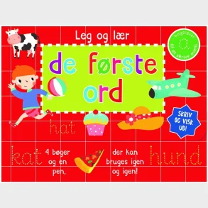 Skriv og visk ud - De frste ord (kuffert med 4 bger og pen)