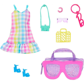 Barbie Deluxe taske med Gingham Kjole