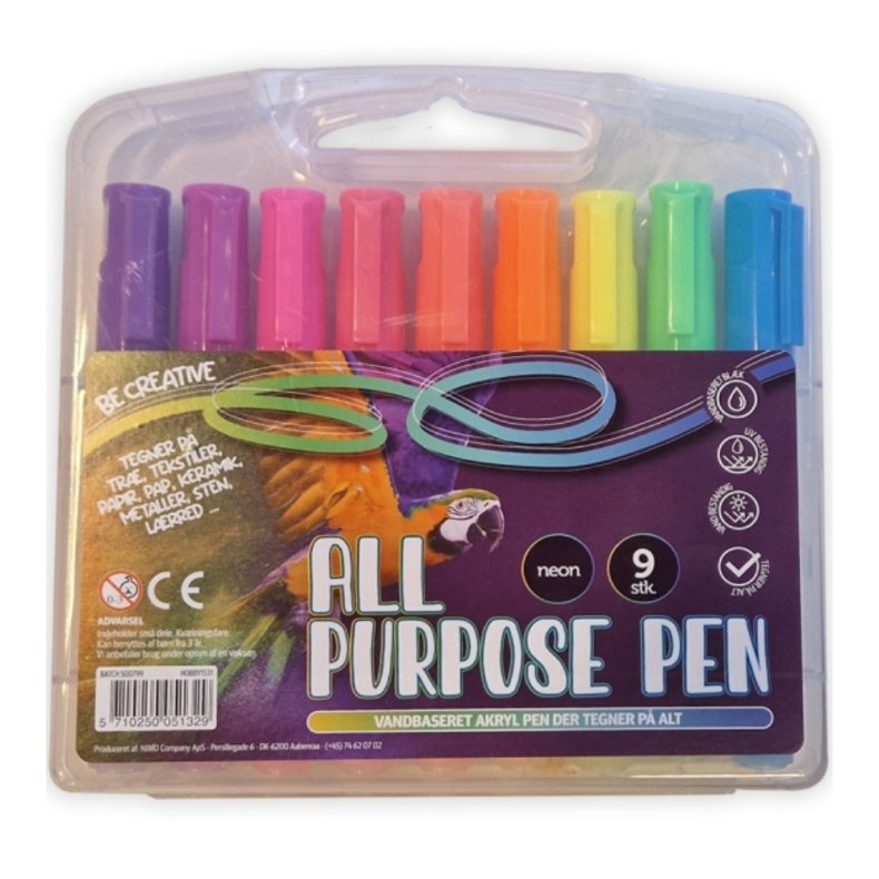 Allround tusser - Neon, 9 stk