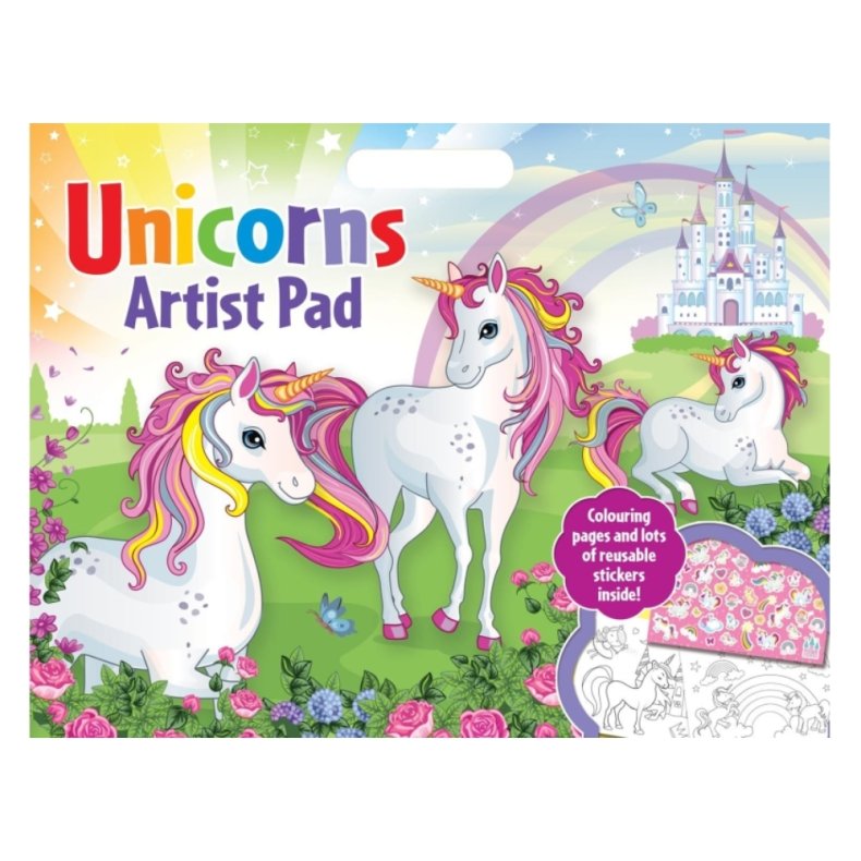 Alligator | Malebog A3 inkl. stickers - Enhjrninger