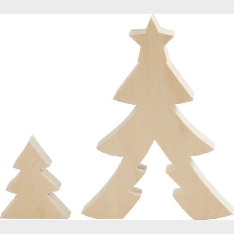 2i1 Figur - Juletrer - H 8+20 Cm - D 2 Cm - B 6,5+14,5 Cm