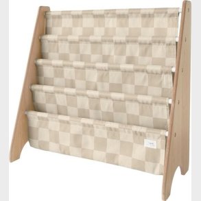 3 Sprouts - Bogreol Til B�rn - Checkerboard Beige - 61x62x25 Cm