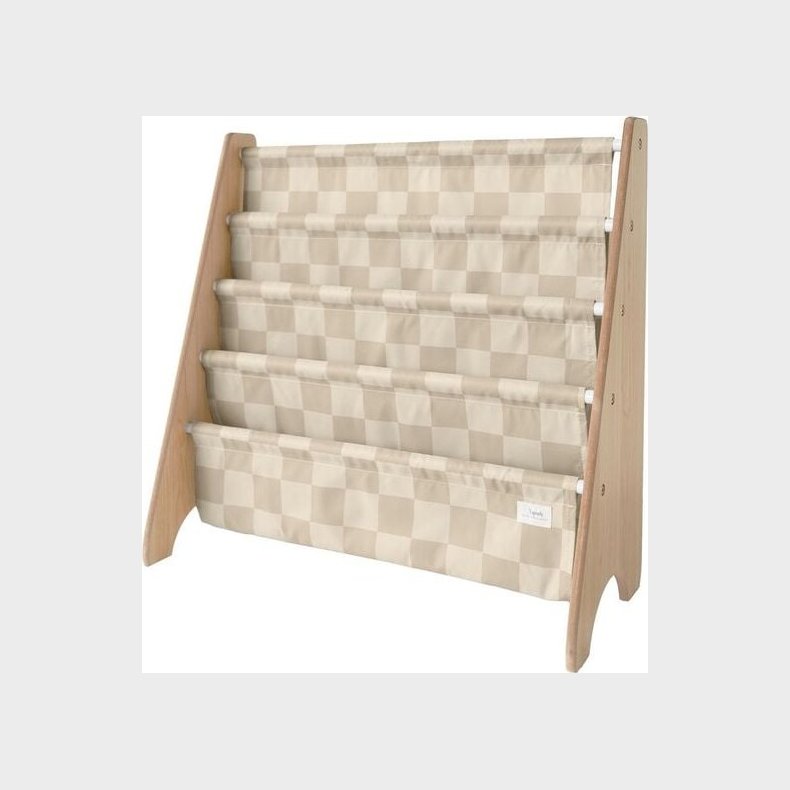 3 Sprouts - Bogreol Til B�rn - Checkerboard Beige - 61x62x25 Cm