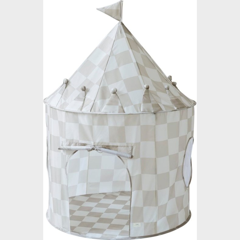 3 Sprouts - Pop-up Legetelt - Checkerboard Beige - 135x100 Cm
