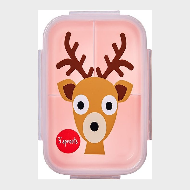 3 Sprouts - Madkasse Til B�rn - 3 Rum - Hjort - Pink