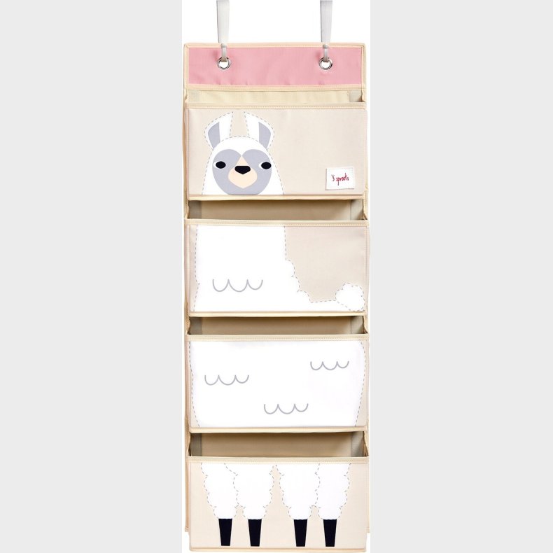 3 Sprouts - Opbevaringskurve Til Brn - Vghngt - Hvid Lama