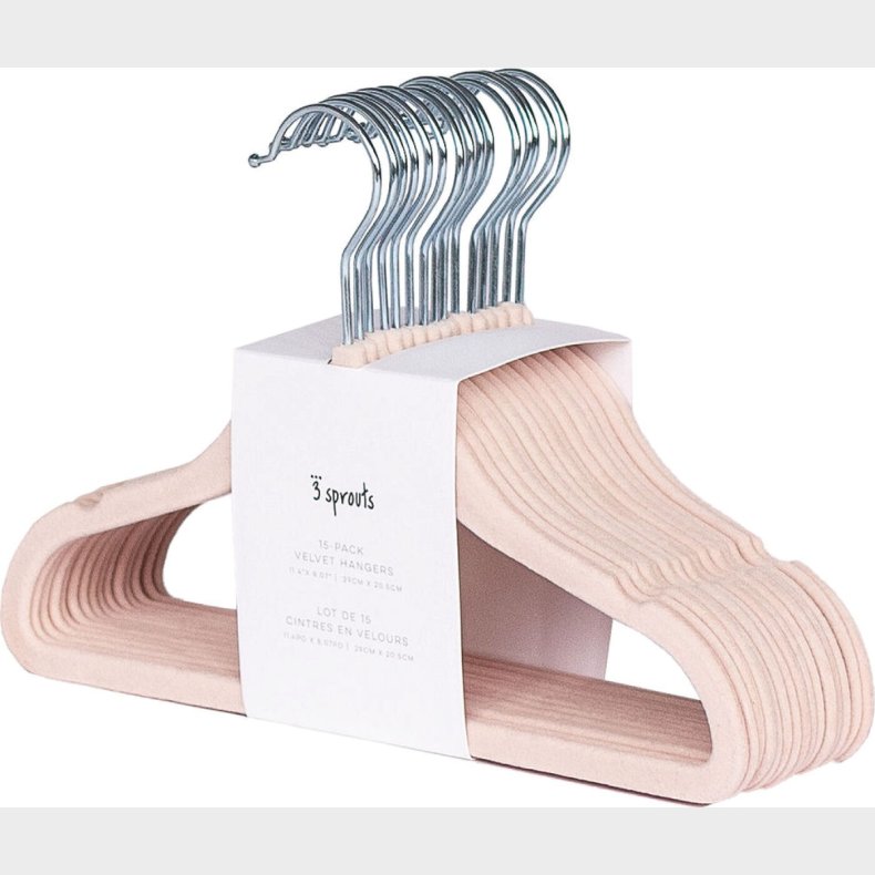 3 Sprouts - B�rneb�jler I Velour - Rosa - 15 Stk