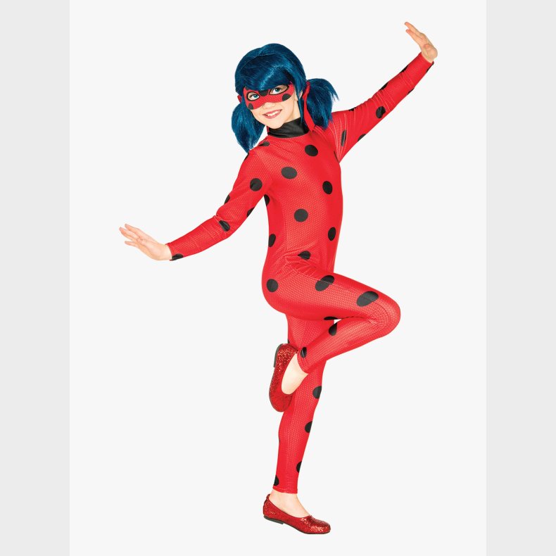 Miraculous Ladybug Kostume med Maske, 5-6 �r