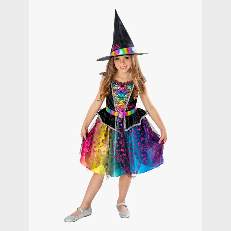 Barbie Pretty Witch Kostume med Hat, 7-8 r