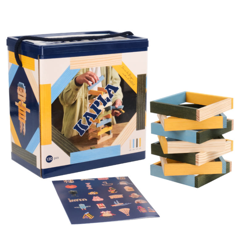 KAPLA klodser - Bl/Gul/Grn, 120 stk