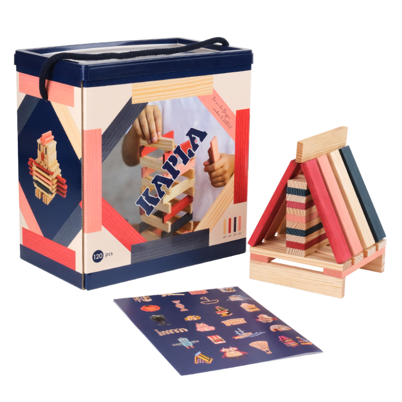 KAPLA klodser - Bl/Rd/Pink, 120 stk