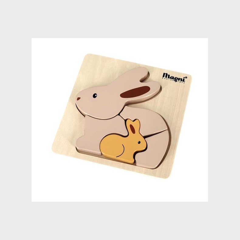 Kanin Puslespil, Beige, I 100% FSC Tr - puslespil - Legekammeraten.dk