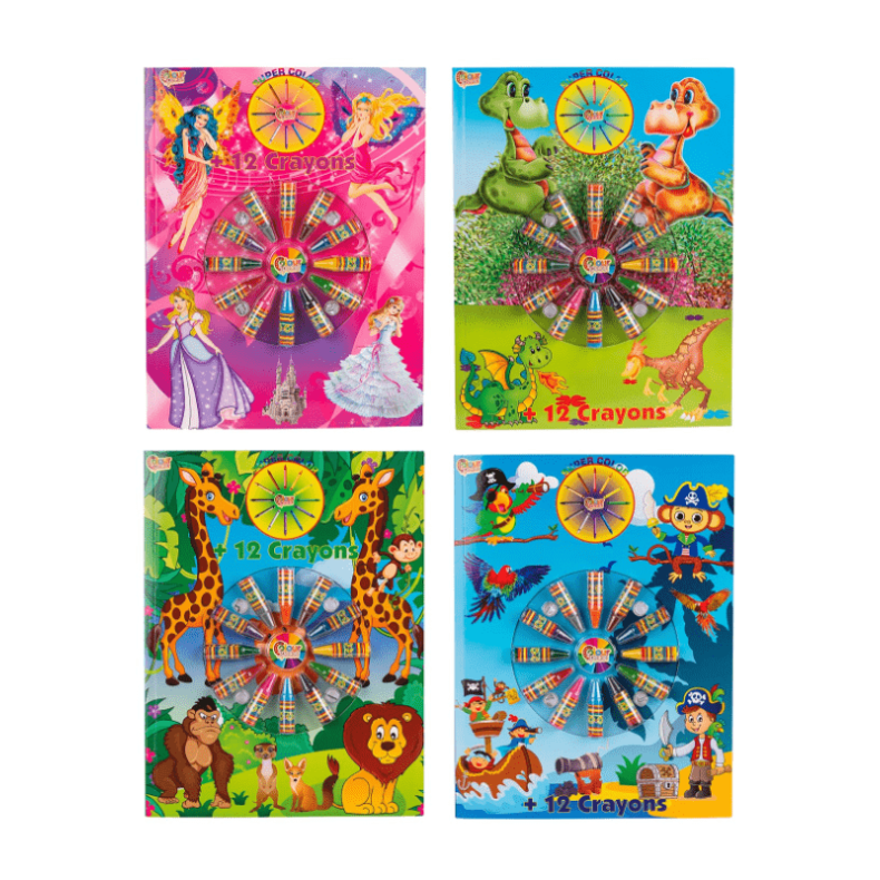 Malebog Med 12 Farvekridt - Legekammeraten.dk