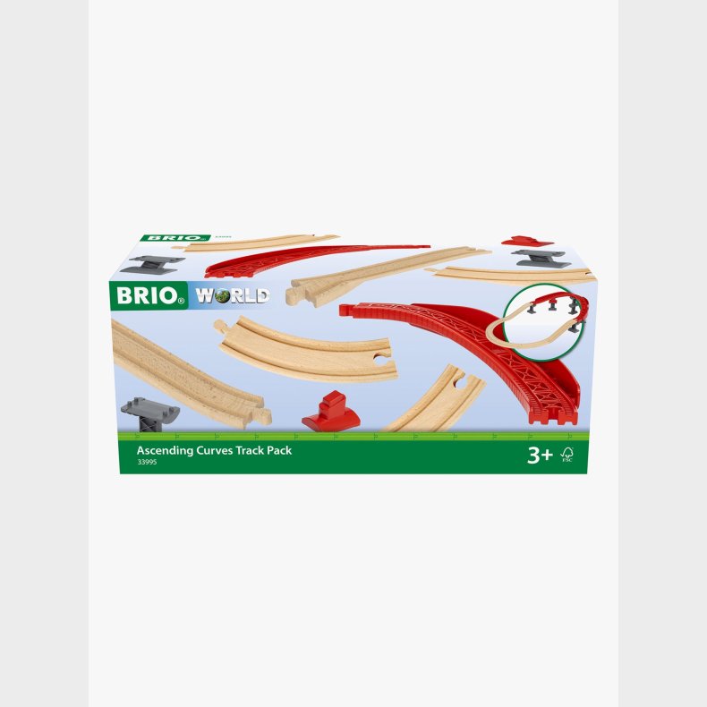 Brio World 33995 Pakke med h�vede, buede skinner