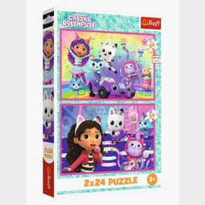 Trefl Gabby's Dollhouse Puslespil 2x24 Brikker