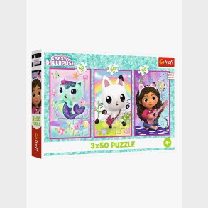 Trefl Gabby's Dollhouse Puslespil 3x50 Brikker