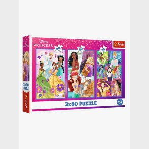 Trefl Disney Princess Puslespil 3x80 Brikker
