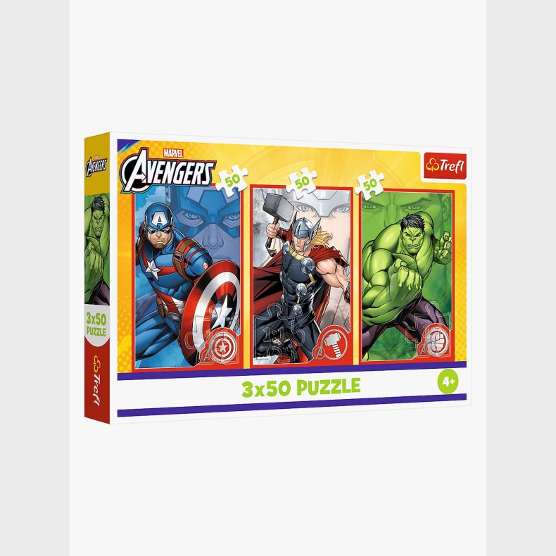 Trefl The Avengers Puslespil 3x50 Brikker
