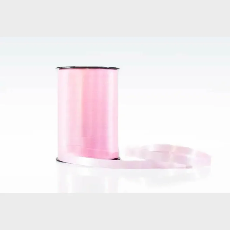 Gavebnd poly 10mm /250yds pink/lysrd